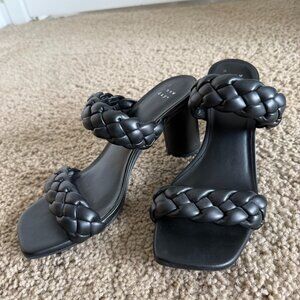 A New Day Black Braided Heels Size 7.5